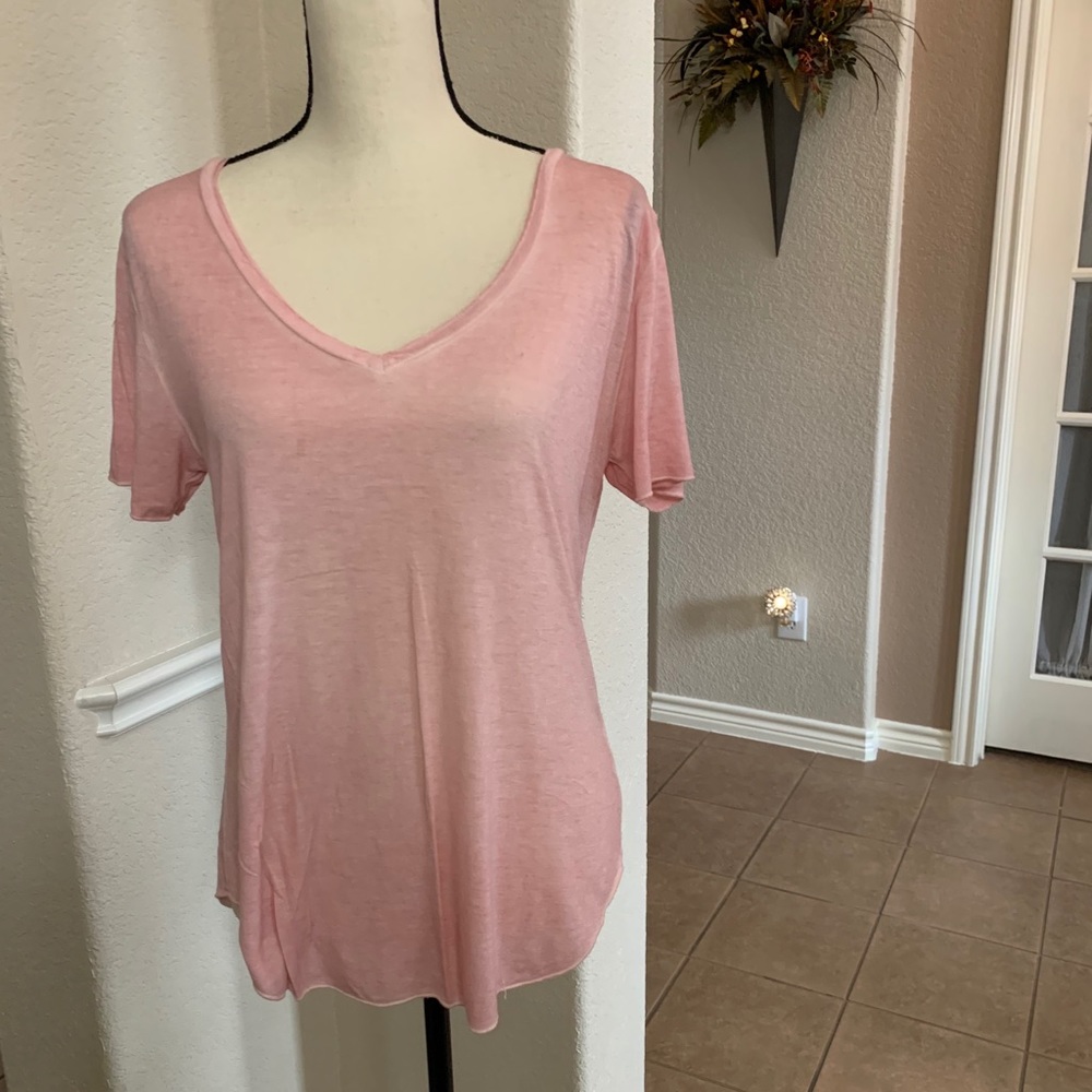 BP light pink v neck short sleeve shirt top Size S